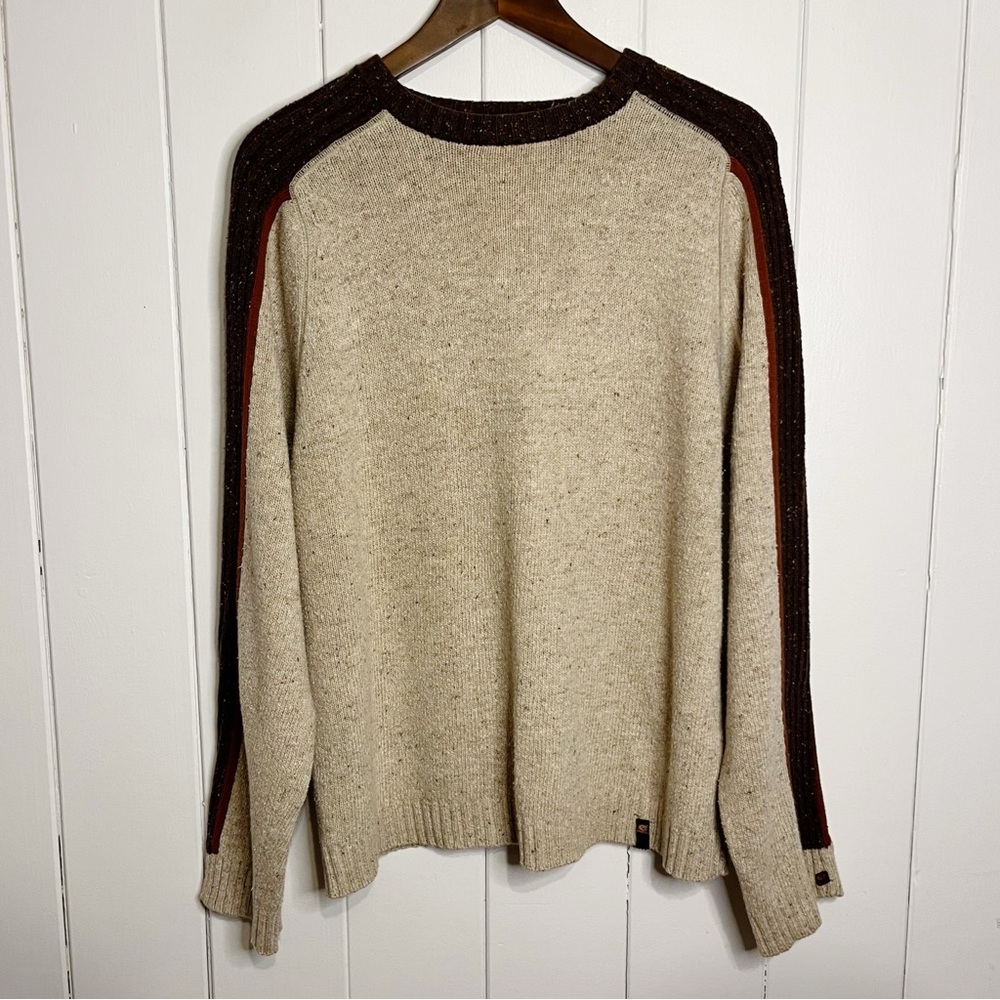 Vintage Point Zero Brown and Cream Y2K Crew Neck Sweater. Size Large.